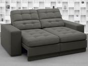 Imagem do produto Sofá Jobim 1,70m Assento Retrátil e Reclinável Velosuede Cinza - NETSOFAS