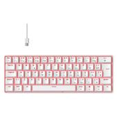 Imagem do produto Teclado Mecânico Gamer Hyrax Thunder HCK61, LED Vermelho, Switch Red, 100% anti-ghosting, ABNT2, Branco - HCK61W-RED-LED