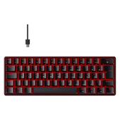 Imagem do produto Teclado Mecânico Gamer Hyrax Thunder HCK61, LED Vermelho, USB-C, Switch Blue, 100% anti-ghosting, ABNT2, Preto - HCK61B-BLUE-LED