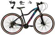 Bicicleta Ksw Mwza Disc H Aro 29 Susp. Dianteira 27 Marchas - Preto/rosa/azul