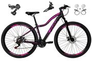 Bicicleta Ksw Mwza Disc H Aro 29 Susp. Dianteira 24 Marchas - Preto/rosa