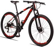 Bicicleta Raider Aluminum Disc M Aro 29 Susp. Dianteira 24 Marchas - Preto/vermelho