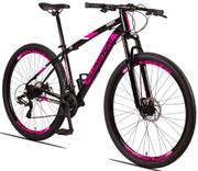 Bicicleta Raider Aluminum Disc M Aro 29 Susp. Dianteira 24 Marchas - Preto/rosa