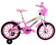 Bicicleta Dalannio Bike Milla Aro 16 Rígida 1 Marcha - Branco/rosa