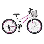 Bicicleta Kls Sport Gold V-brake Aro 24 Rígida 7 Marchas - Branco/rosa