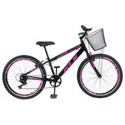 Bicicleta Kls Free Gold Aro 24 Rígida 1 Marcha - Preto/rosa