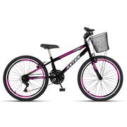 Bicicleta Kls Sport Gold V-brake Aro 24 Rígida 21 Marchas - Preto/rosa