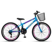Bicicleta Kls Sport Gold V-brake Aro 24 Rígida 21 Marchas - Azul/rosa