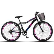 Bicicleta Kls Sport Gold V-brake Aro 26 Rígida 7 Marchas - Preto/rosa/azul