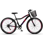 Bicicleta Kls Sport Gold V-brake Aro 26 Rígida 7 Marchas - Preto/rosa/roxo