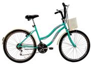 Bicicleta Dalannio Bike Beach Retrô Aro 26 Rígida 18 Marchas - Azul
