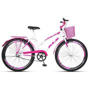 Bicicleta Kls New Lady Gold Aro 20 Rígida 1 Marcha - Branco/rosa