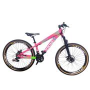 Bicicleta Vikingx Tuff 25 Disc M Aro 26 Susp. Dianteira 21 Marchas - Rosa/verde