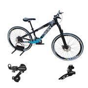 Bicicleta Vikingx Tuff 25 Aro 26 Susp. Dianteira 24 Marchas - Preto/azul