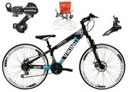 Bicicleta Vikingx Tuff 25 Aro 26 Susp. Dianteira 21 Marchas - Azul/branco
