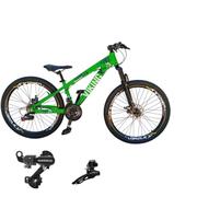 Bicicleta Vikingx Tuff 25 Aro 26 Susp. Dianteira 24 Marchas - Verde