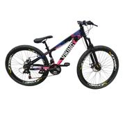 Bicicleta Vikingx Tuff 25 Disc H Aro 26 Susp. Dianteira 24 Marchas - Preto/rosa