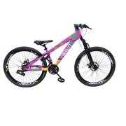 Bicicleta Vikingx Tuff 25 Disc M Aro 26 Susp. Dianteira 21 Marchas - Roxo/amarelo