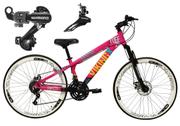 Bicicleta Vikingx Tuff 25 Aro 26 Susp. Dianteira 21 Marchas - Rosa/azul
