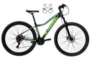 Bicicleta Alfameq Pandora Disc H Aro 29 Susp. Dianteira 21 Marchas - Preto/amarelo/verde