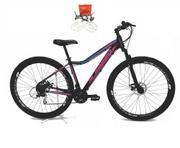 Bicicleta Alfameq Pandora Disc H Aro 29 Susp. Dianteira 21 Marchas - Preto/rosa/azul