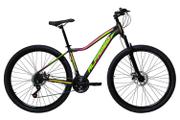 Bicicleta Alfameq Pandora Disc M Aro 29 Susp. Dianteira 21 Marchas - Preto/amarelo/rosa