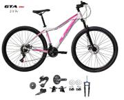 Bicicleta Alfameq Pandora Disc M Aro 29 Susp. Dianteira 18 Marchas - Branco/rosa