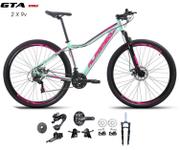 Bicicleta Alfameq Pandora Disc M Aro 29 Susp. Dianteira 18 Marchas - Verde/rosa