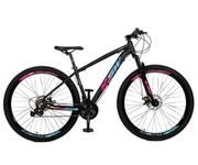 Bicicleta Ksw Xlt Disc H T17 Aro 29 Susp. Dianteira 21 Marchas - Azul/preto/rosa