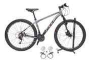 Bicicleta Gti T21 Aro 29 Susp. Dianteira 21 Marchas - Cinza/preto