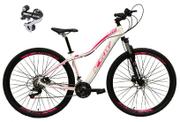 Bicicleta Ksw Mwza Disc M Aro 29 Susp. Dianteira 24 Marchas - Branco/rosa