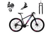 Bicicleta Ksw Xlt Disc M Aro 29 Susp. Dianteira 24 Marchas - Preto/rosa/azul