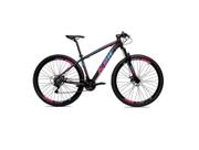 Bicicleta Ksw Xlt Disc H T17 Aro 29 Susp. Dianteira 27 Marchas - Azul/preto/rosa