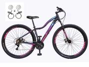 Bicicleta Ksw Mwza Disc H Aro 29 Susp. Dianteira 24 Marchas - Preto/rosa/azul