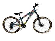 Bicicleta Vikingx Tuff 25 Disc M Aro 26 Susp. Dianteira 24 Marchas - Azul/amarelo