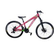 Bicicleta Vikingx Tuff 25 Disc M Aro 26 Susp. Dianteira 24 Marchas - Rosa/verde