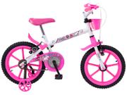 Bicicleta Track&bikes Pinky Aro 16 Rígida 1 Marcha - Branco/rosa