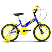 Bicicleta Ultra Bikes Kids Aro 16 Rígida 1 Marcha - Azul/amarelo