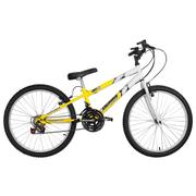 Bicicleta Ultra Bikes Pro Tork Rebaixada Aro 24 Rígida 18 Marchas - Amarelo/branco