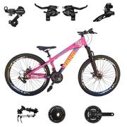 Bicicleta Vikingx Tuff 25 Disc M Aro 26 Susp. Dianteira 24 Marchas - Rosa/azul