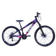 Bicicleta Vikingx Tuff 30 Aro 26 Susp. Dianteira 21 Marchas - Preto/rosa