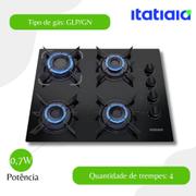 Cooktop 4 Bocas Itatiaia Preto - Electra Glass - Gás Bivolt - 3700000351