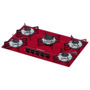 Cooktop 5 Bocas Chamalux Vermelho - Ultra Chama - Gás Bivolt - 0080 Cooktop 5 Bocas Chamalux Vermelho - Ultra Chama - Gás Bivolt - 0080