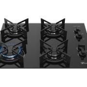 Cooktop 4 Bocas Fischer Preto - Fit Line Trempe Iron - Gás Bivolt - 36310-102671