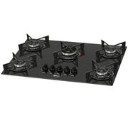 Cooktop 5 Bocas Fischer Preto - Fit Line Mega Chama - Gás Bivolt - 26343-57174 Cooktop 5 Bocas Fischer Preto - Fit Line Mega Chama - Gás Bivolt - 26343-57174