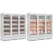 Geladeira/refrigerador 1468 Litros 3 Portas Branco Porta de Vidro - Gelopar - 220v - Gcbc-1450lb