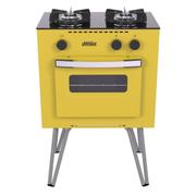 Fogão 2 Bocas Venax Mini Cook Amarelo Mesa em Vidro - 16247