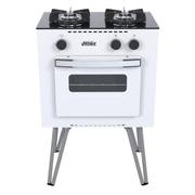 Fogão 2 Bocas Venax Mini Cook Branco Mesa em Vidro - 16249