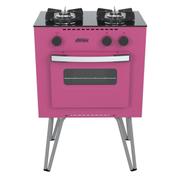 Fogão 2 Bocas Venax Mini Cook Rosa Mesa em Vidro - 16250
