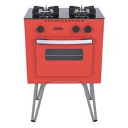 Fogão 2 Bocas Venax Mini Cook Vermelho Mesa em Vidro - 16253